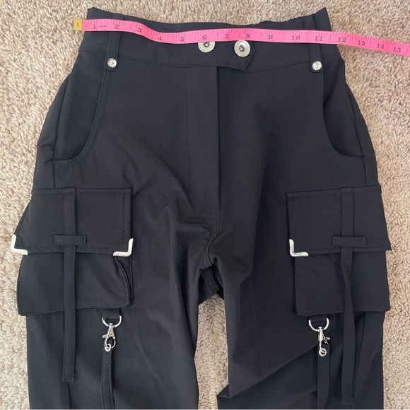 Maniere De Voir Black High-Rise Women’s Cargo Nylon Blend Utility Pants Size 6 - Picture 12 of 15